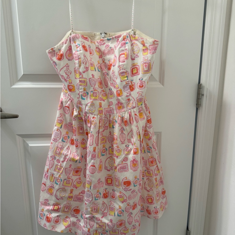 Lilly Pulitzer Strapless Lottie Dress pink White Perfume Bottle Style 27000